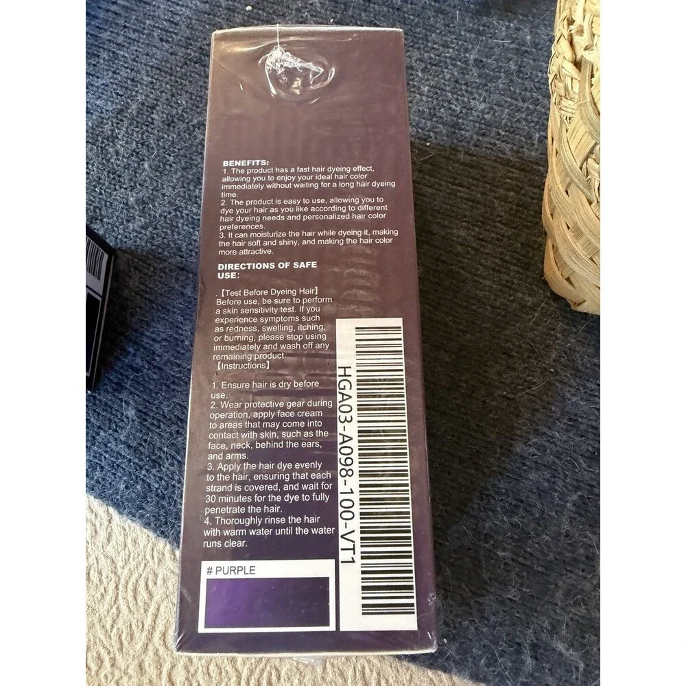 Hoegoa Purple Hair Dye Shampoo Paraben-Free Non-Toxic 3.38 fl oz Set of 2 Bottle